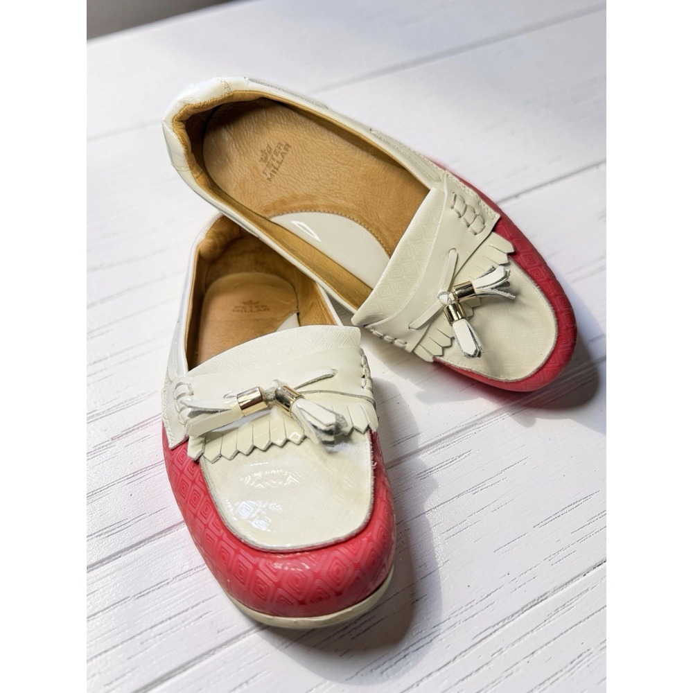 Peter Millan Golf Shoes Women's Size 7 Pink & White Style #LS15F13 EUC
